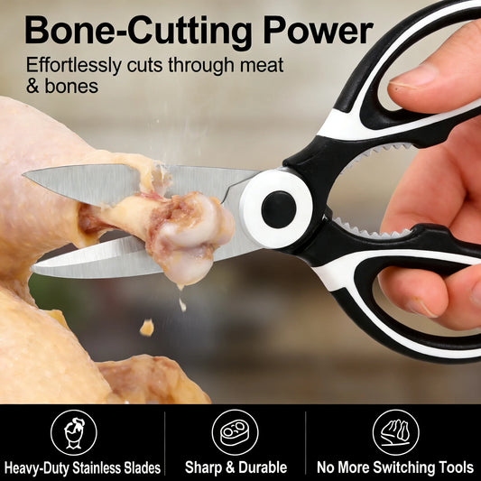 All In One Multipurpose Kitchen Scissors Heavy Duty Sharp Ergonomic Shears