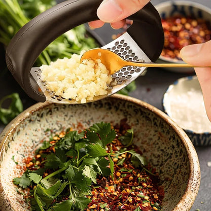 Stainless Steel Garlic Press - Easy Squeeze, for Garlic, Ginger, Puree