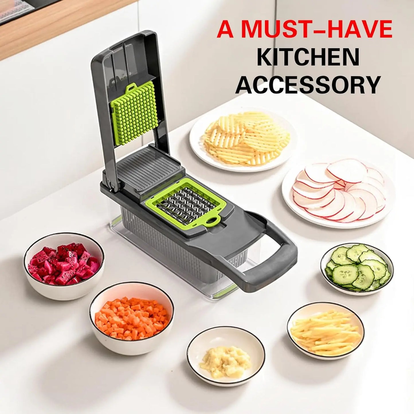 16 x 1 Kitchen professional chopper-type slicer, multifunctional food chopper,
