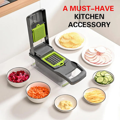 16 x 1 Kitchen professional chopper-type slicer, multifunctional food chopper,