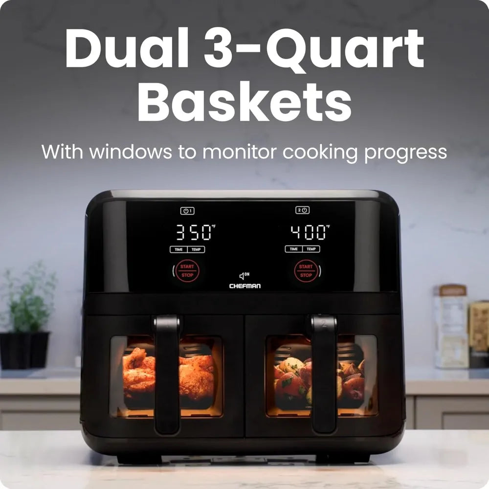 6 Quart Dual Basket Air Fryer Oven