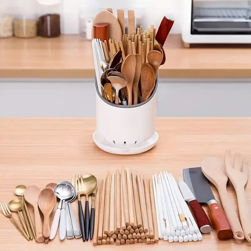 1pc Cutlery Storage Holder Plastic Drainer Drain Containers Drying Rack Tableware