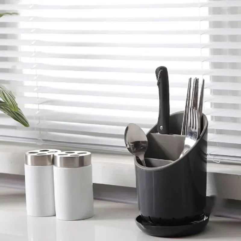 1pc Cutlery Storage Holder Plastic Drainer Drain Containers Drying Rack Tableware