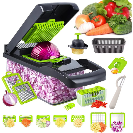 16 x 1 Kitchen professional chopper-type slicer, multifunctional food chopper,