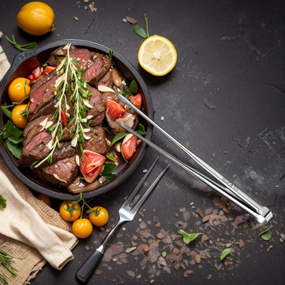 Grill Tongs Stainless Steel Food Tongs Metal Kitchen Tweezers Cooking Utensils