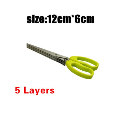Muti-Layers Kitchen Scissors Stainless Steel Vegetable Cutter Scallion Herb Laver Spices
