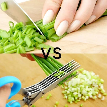 Muti-Layers Kitchen Scissors Stainless Steel Vegetable Cutter Scallion Herb Laver Spices