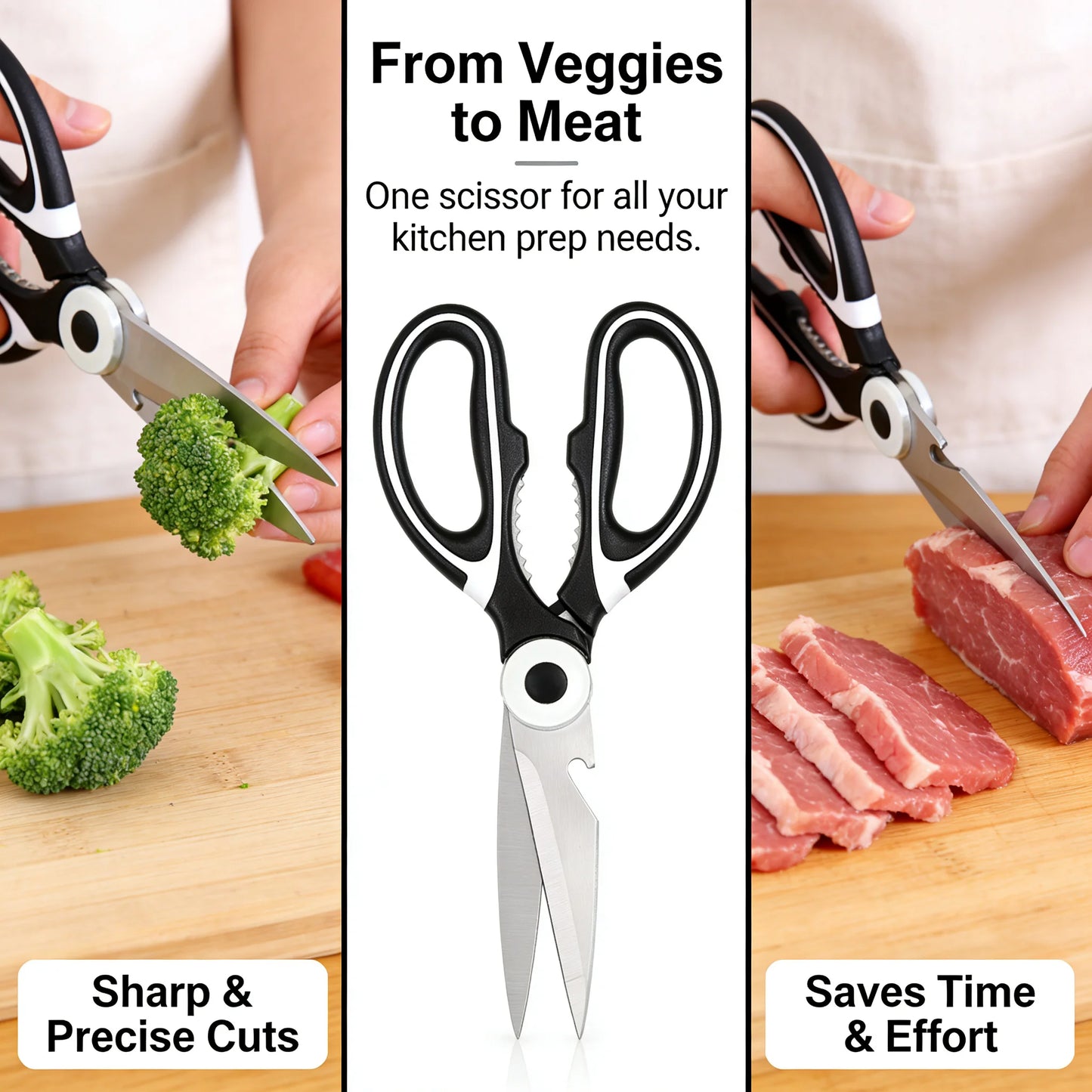 All In One Multipurpose Kitchen Scissors Heavy Duty Sharp Ergonomic Shears