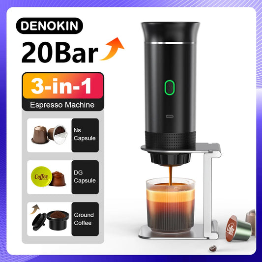 Wireless Electric Portable Espresso Coffee Machine for Car & Home