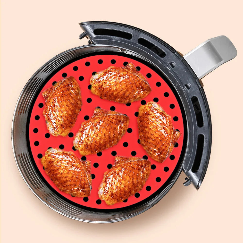 Reusable Silicone Air Fryer Mat Kitchen Non-stick Baking Pad Baking Inner Liner Cooking Bake