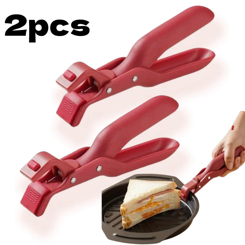 2/1Pcs Anti-Scald Clips Hot Dish Plate Gripper Kitchen Non-slip Bowls Clamp Holder