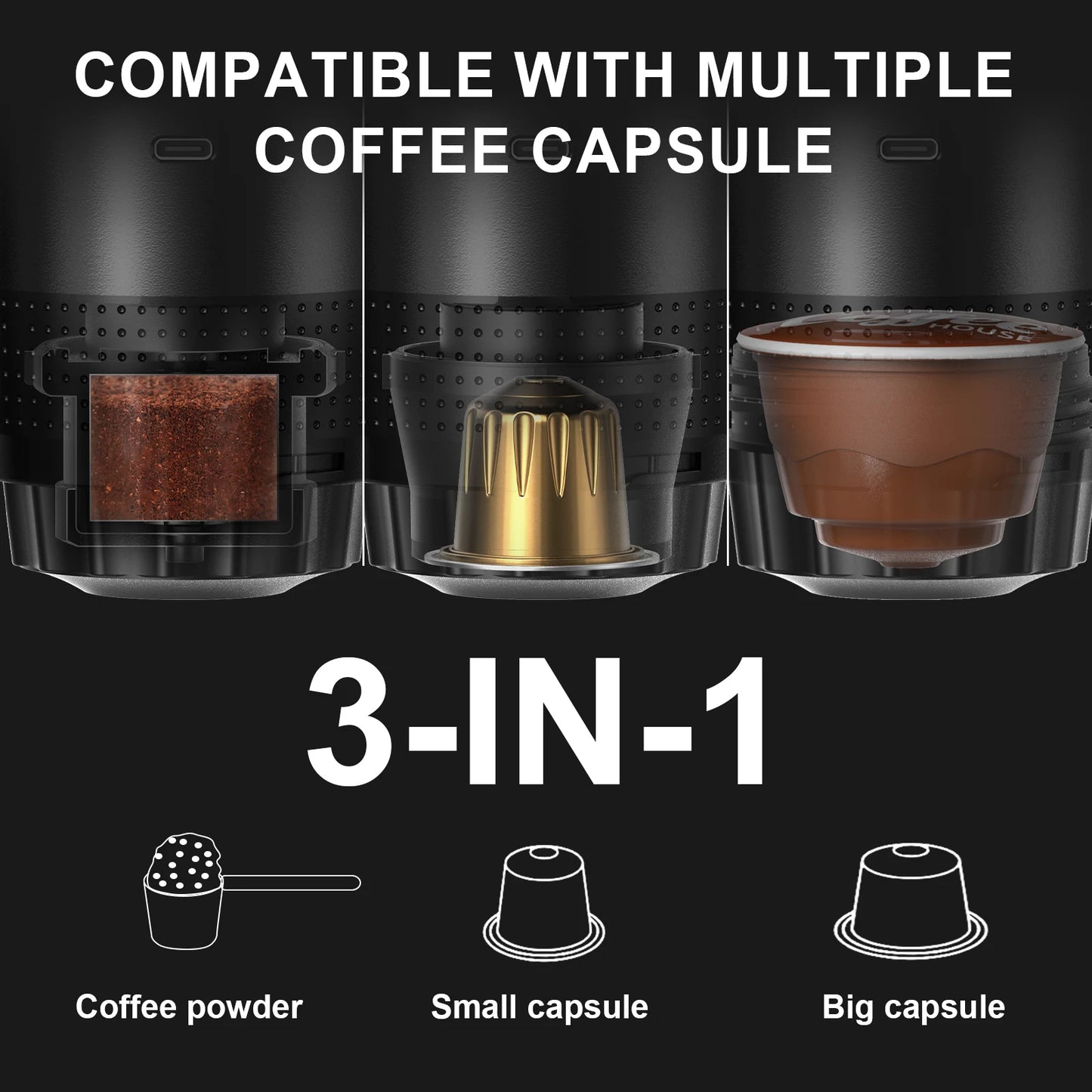 Wireless Electric Portable Espresso Coffee Machine for Car & Home