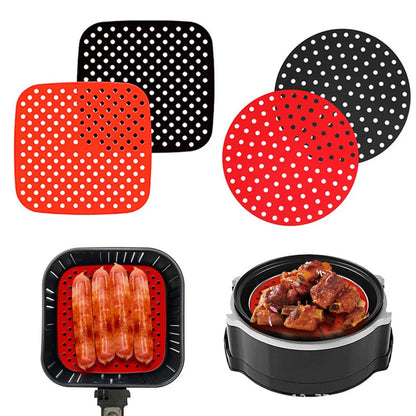 Reusable Silicone Air Fryer Mat Kitchen Non-stick Baking Pad Baking Inner Liner Cooking Bake