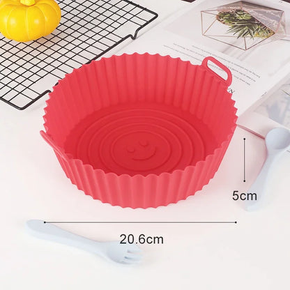 Reusable Airfryer Pan Liner Accessories Silicone Air Fryers Oven Baking Tray Pizza Chicken