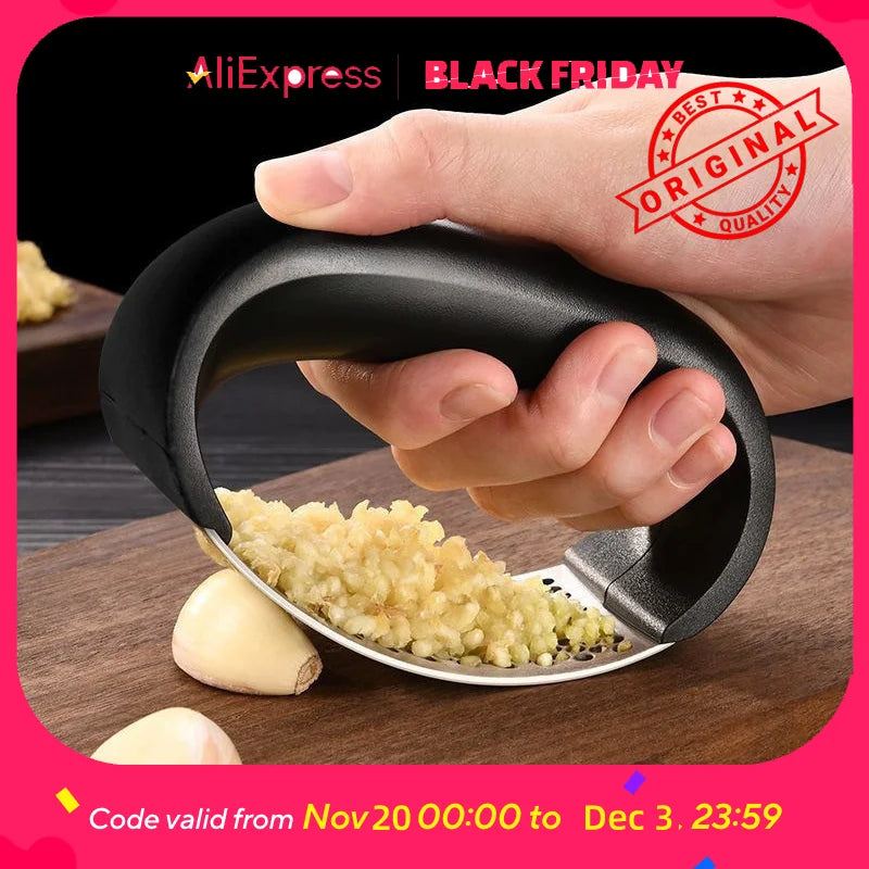 Stainless Steel Garlic Press - Easy Squeeze, for Garlic, Ginger, Puree