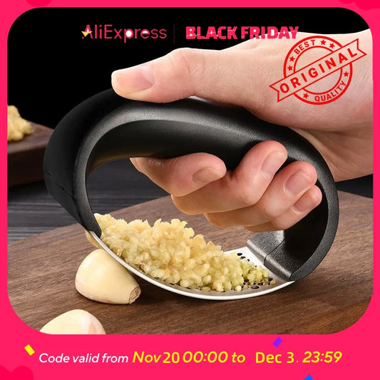 Stainless Steel Garlic Press - Easy Squeeze, for Garlic, Ginger, Puree