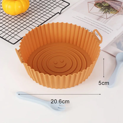 Reusable Airfryer Pan Liner Accessories Silicone Air Fryers Oven Baking Tray Pizza Chicken