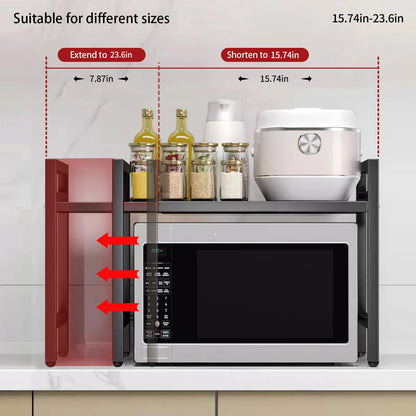 1pc Expandable 42-64cm Microwave Shelf Organizer, Moisture And Rust Proof