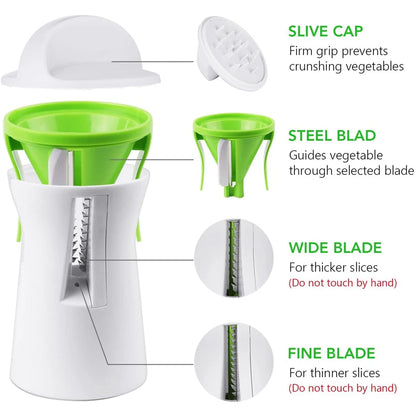 Heavy Duty Vegetable Spiralizer Slicer Portable Blades Spiral Slicer Cutter Zucchini