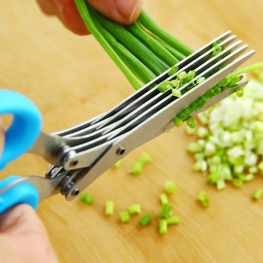 Muti-Layers Kitchen Scissors Stainless Steel Vegetable Cutter Scallion Herb Laver Spices