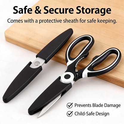 All In One Multipurpose Kitchen Scissors Heavy Duty Sharp Ergonomic Shears
