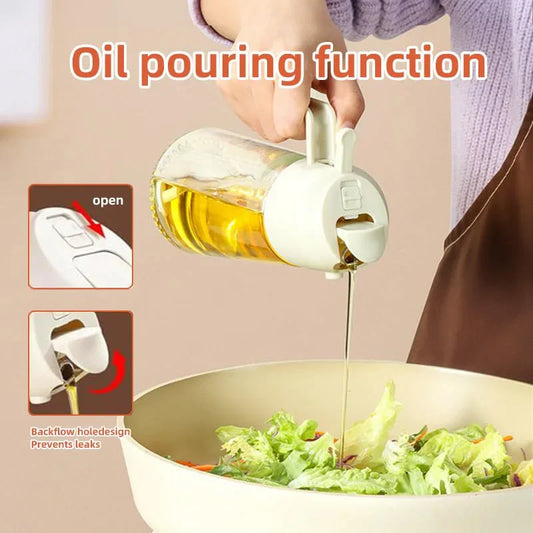 Pour and Spray Oil Dispenser Bottle – High Capacity Kitchen Fryer for Olive Oil