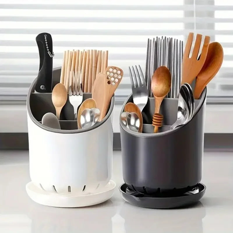 1pc Cutlery Storage Holder Plastic Drainer Drain Containers Drying Rack Tableware