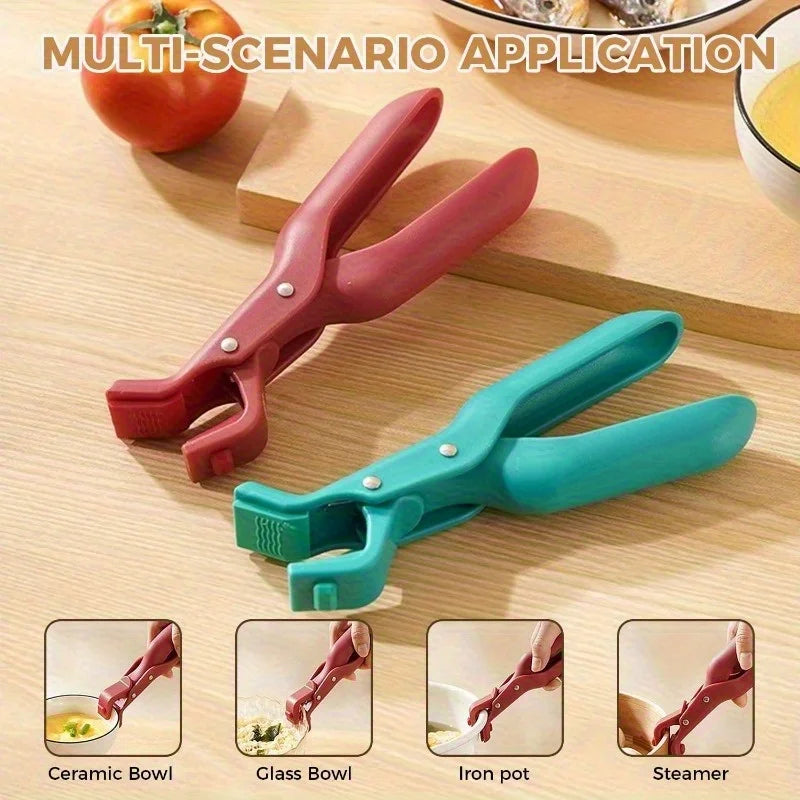 2/1Pcs Anti-Scald Clips Hot Dish Plate Gripper Kitchen Non-slip Bowls Clamp Holder