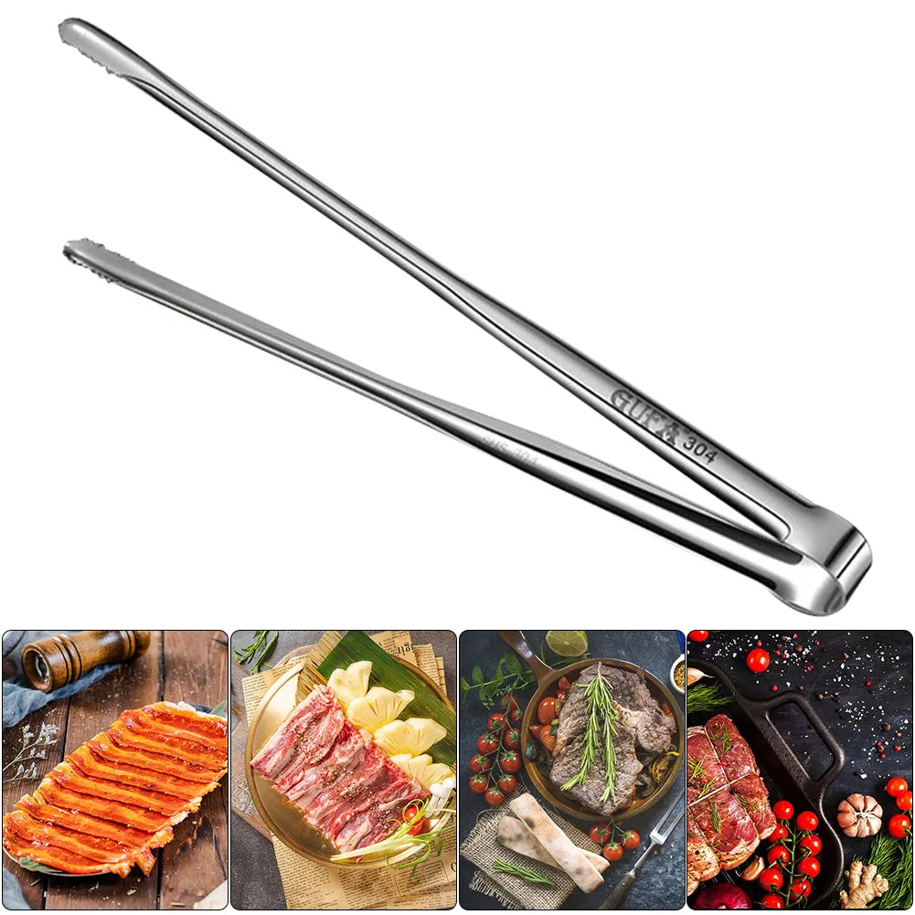 Grill Tongs Stainless Steel Food Tongs Metal Kitchen Tweezers Cooking Utensils