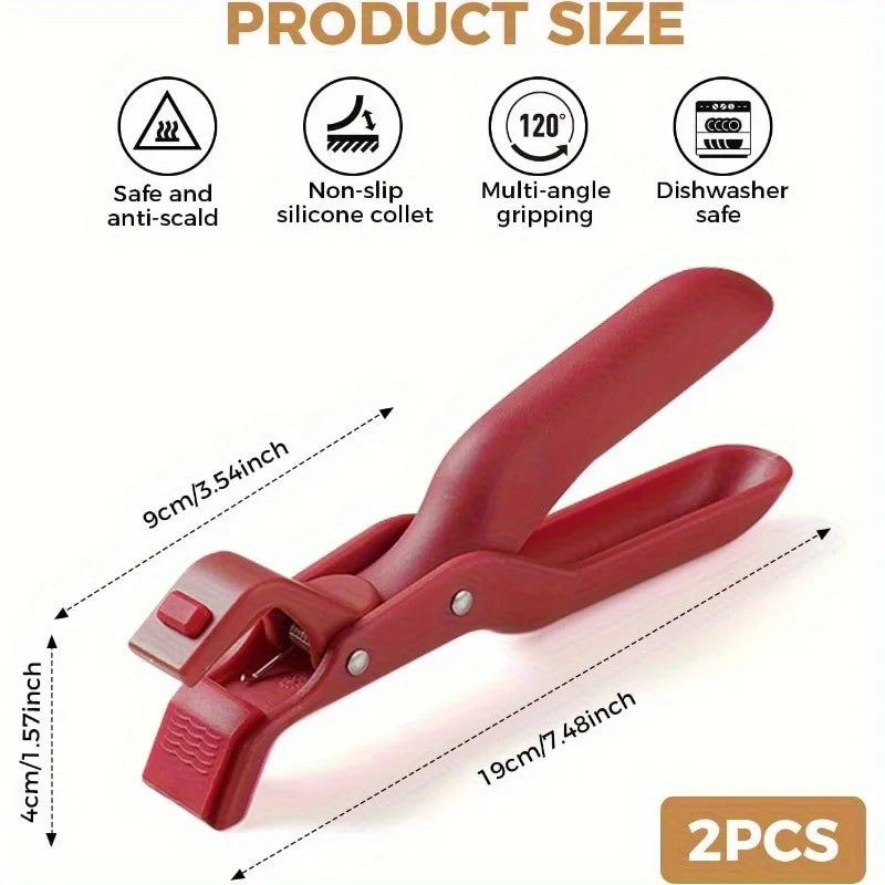 2/1Pcs Anti-Scald Clips Hot Dish Plate Gripper Kitchen Non-slip Bowls Clamp Holder